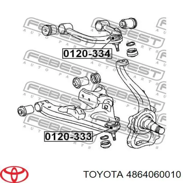 4864060010 Toyota barra oscilante, suspensión de ruedas delantera, inferior izquierda