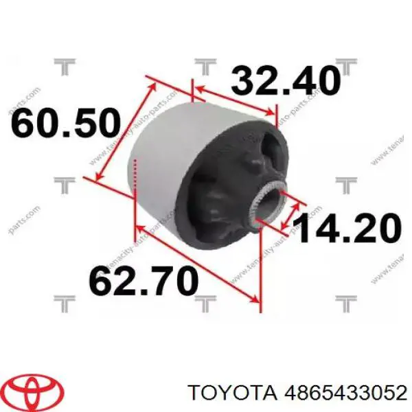 4865433052 Toyota Silentblock de brazo de suspensión delantero inferior