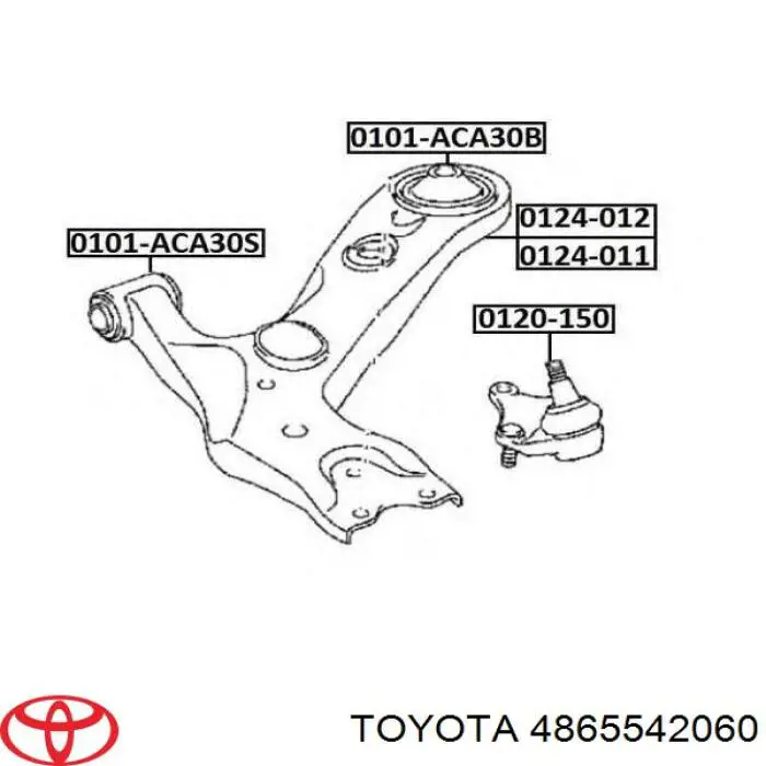 4865542060 Toyota Silentblock de brazo de suspensión delantero inferior