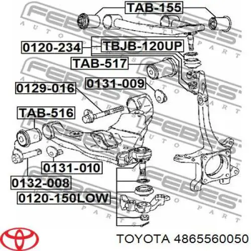4865560050 Toyota silentblock de suspensión delantero inferior