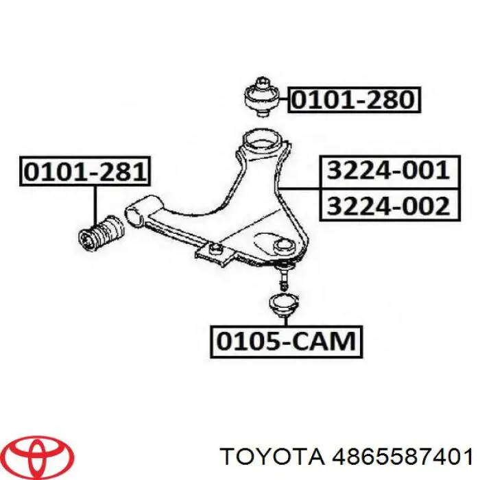 4865587401 Toyota silentblock de suspensión delantero inferior