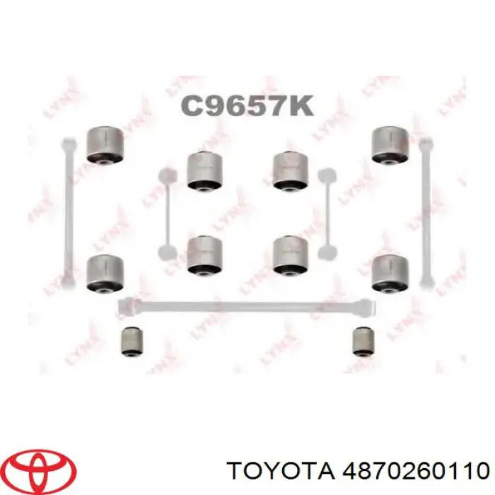 Buje del brazo longitudinal trasero 4870260110 Toyota