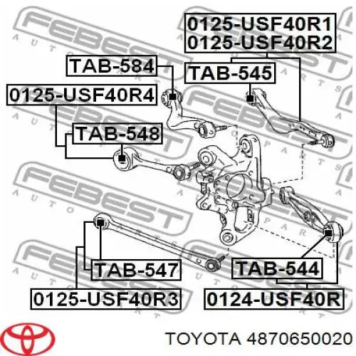 Brazo transversal izquierdo de suspensión trasera Toyota 4870650020 precio, desde 80,15 EUR