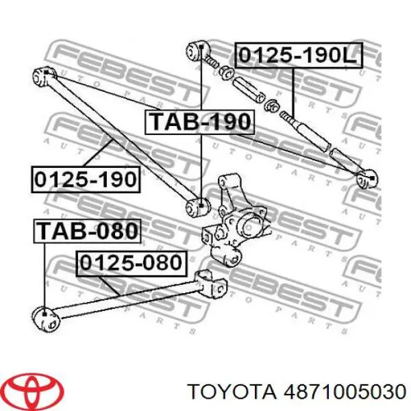 4871005030 Toyota brazo de suspensión trasero inferior derecho