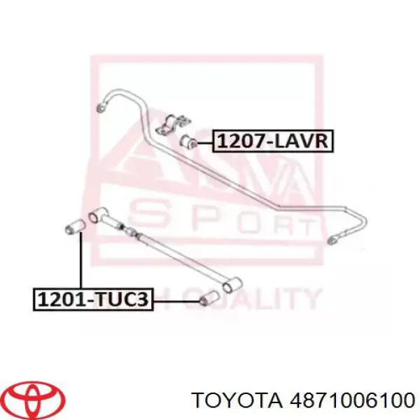 4871006100 Toyota brazo de suspension trasera derecha