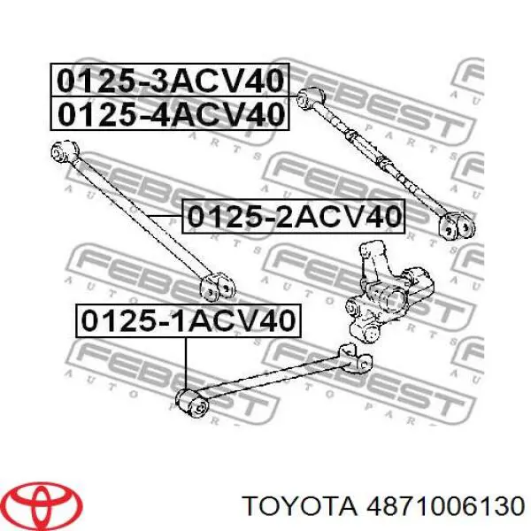 4871006130 Toyota barra transversal de suspensión trasera