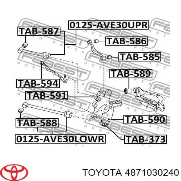 Comprar 4871030240 Toyota Brazo longitudinal inferior trasero izquierdo/derecho