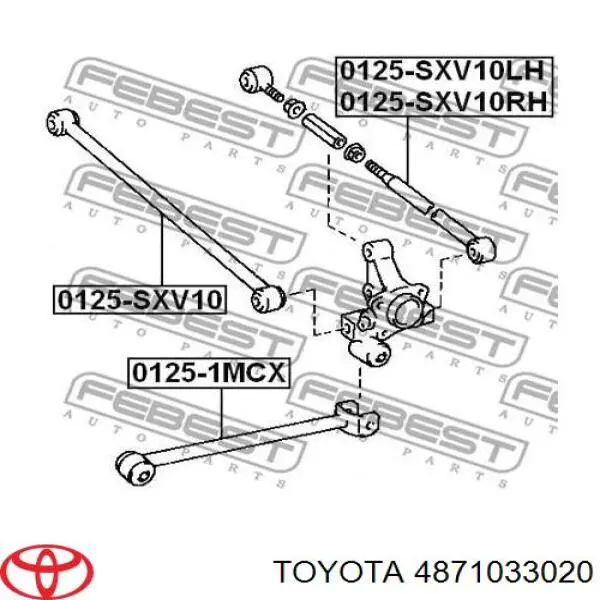 4871033020 Toyota palanca trasera inferior izquierda/derecha