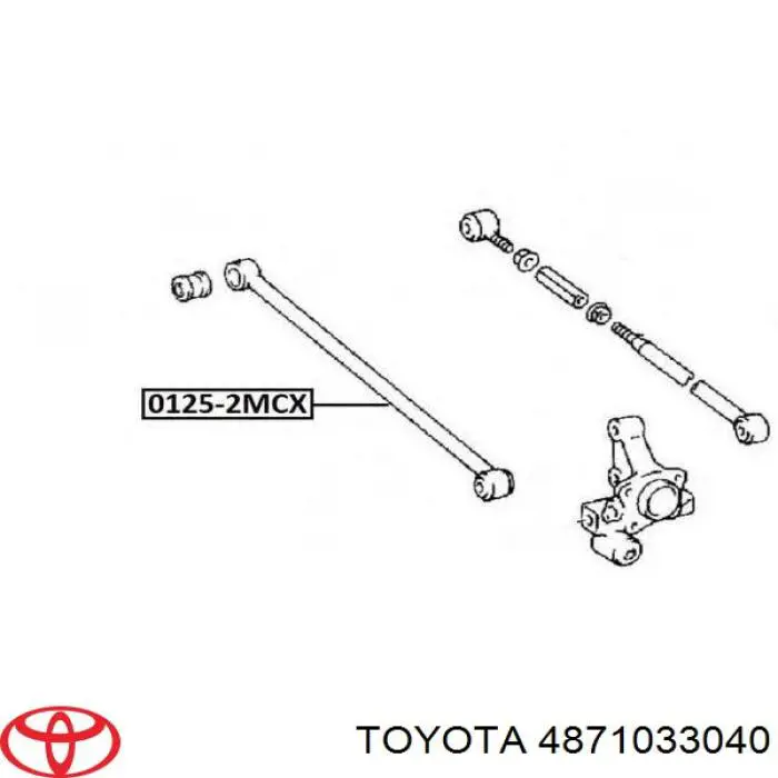 4871033040 Toyota barra transversal de suspensión trasera