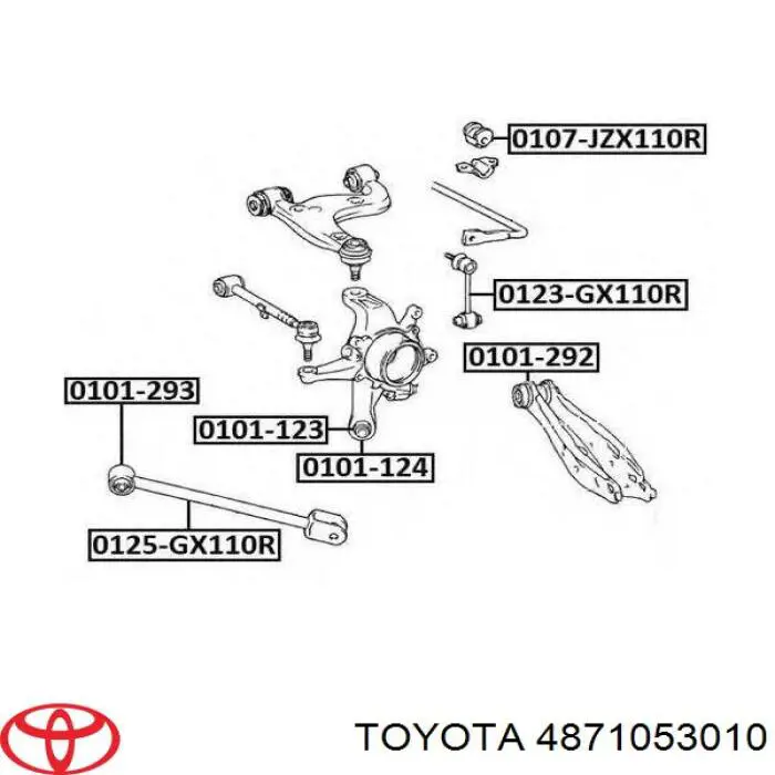 Brazo inferior trasero izquierdo/derecho Toyota 4871053010 precio, desde 45,01 EUR