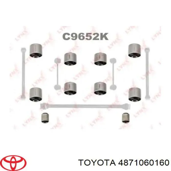 4871060160 Toyota palanca de soporte suspension trasera longitudinal superior izquierda/derecha