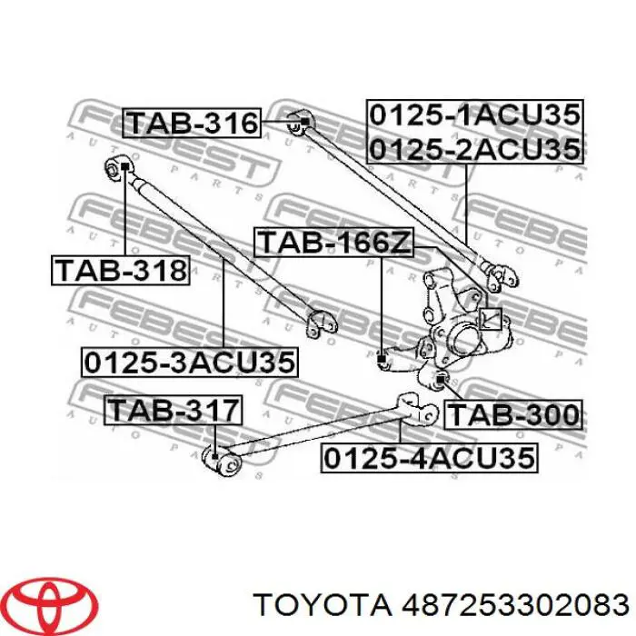 487253302083 Toyota bloque silencioso trasero brazo trasero delantero