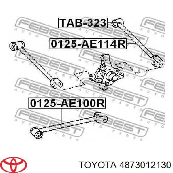 4873012130 Toyota barra transversal de suspensión trasera