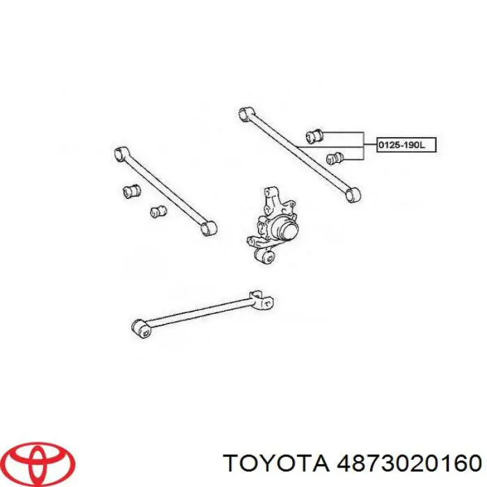 4873020160 Toyota brazo de suspension trasera derecha