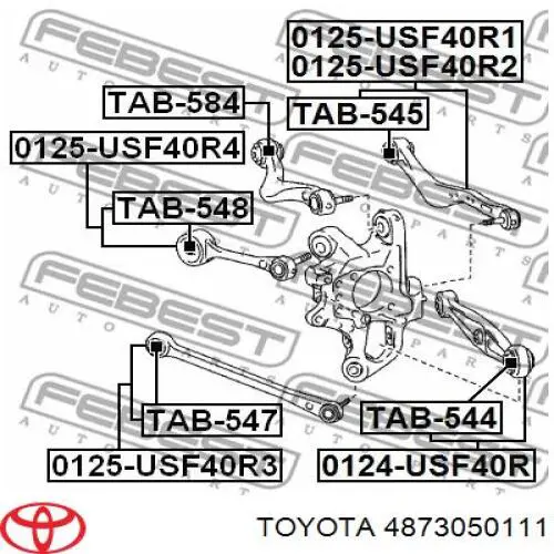 Comprar 4873050111 Toyota Brazo transversal de suspensión trasera