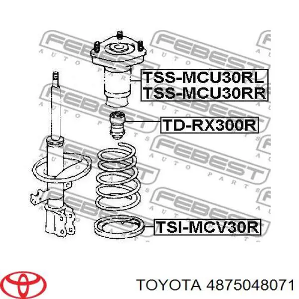 4875048071 Toyota soporte amortiguador trasero derecho