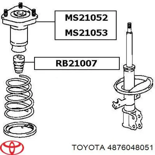 4876048051 Toyota soporte amortiguador trasero izquierdo