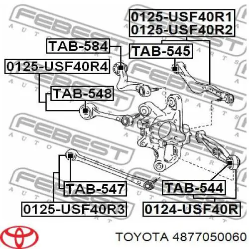 Brazo superior derecho de la suspensión trasera Toyota 4877050060 precio, desde 95,83 EUR