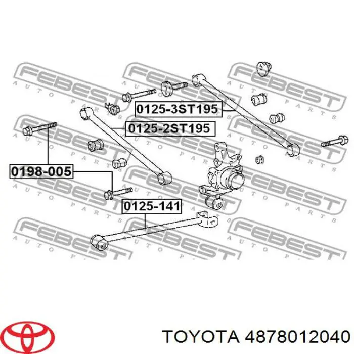 4878033020 Toyota palanca de soporte suspension trasera longitudinal inferior izquierda/derecha