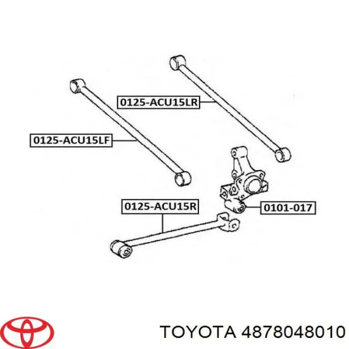 Barra longitudinal de suspensión trasera 4878048010 Toyota