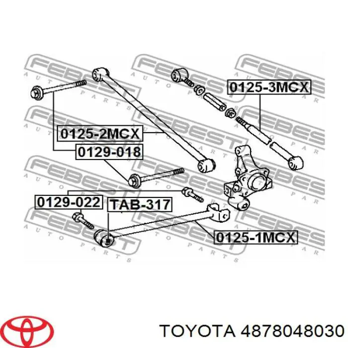 4878048030 Toyota barra de dirección, eje trasero