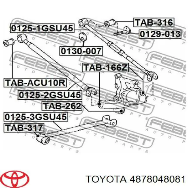 Comprar 4878048081 Toyota Barra longitudinal de suspensión trasera