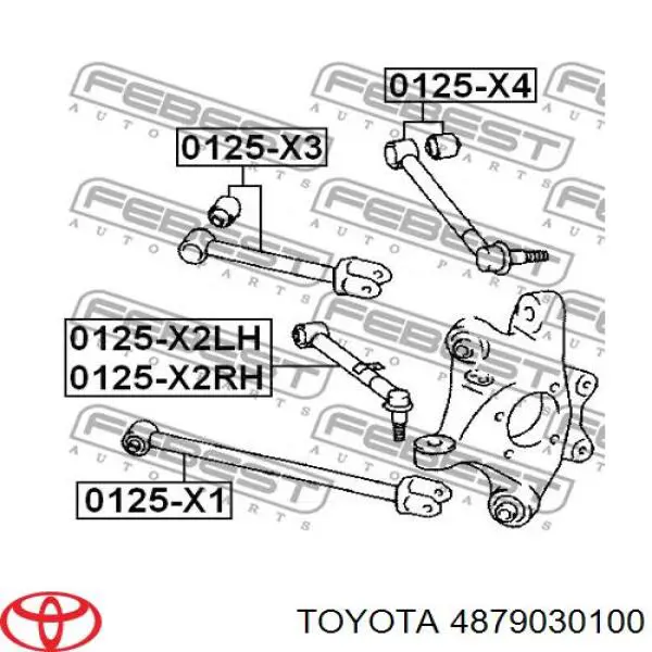 4879030100 Toyota brazo suspension inferior trasero izquierdo/derecho