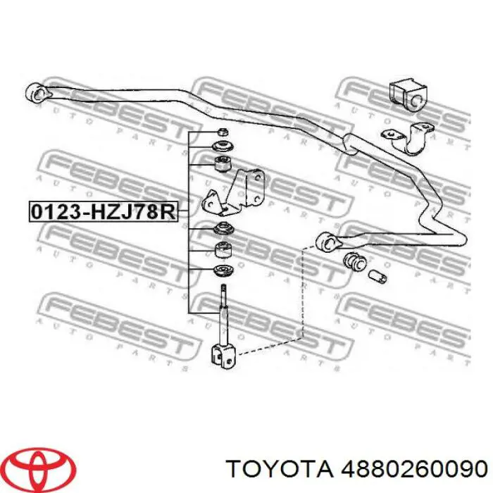 4880260090 Toyota soporte de barra estabilizadora trasera