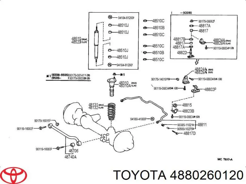 Bieleta estabilizadora delantera Toyota 4880260120 precio, desde 16,94 EUR