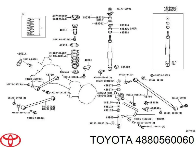 Barra estabilizadora de la suspensión trasero Toyota 4880560060 precio, desde 296,30 EUR