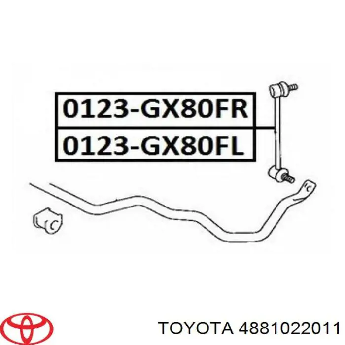 4881022011 Toyota barra estabilizadora delantera izquierda