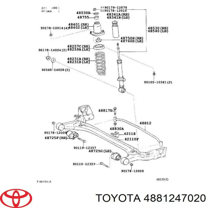 Estabilizador trasero para Toyota Prius  NHW20
