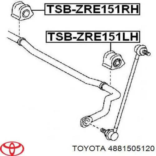 Comprar 4881505120 Toyota Buje estabilizador delantero derecho