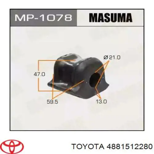 Comprar 4881512280 Toyota Buje de barra estabilizadora delantera