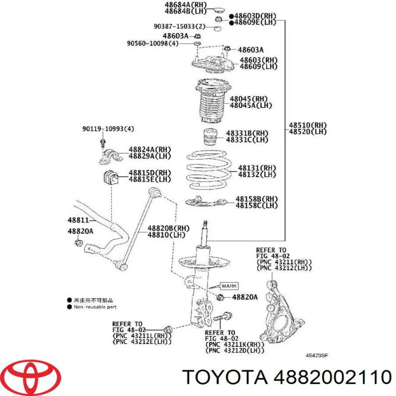 Bieleta estabilizadora delantera Toyota 4882042050 precio, desde 14,11 EUR