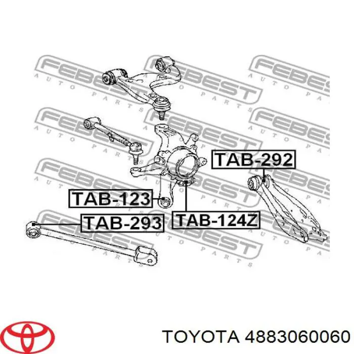 4883060060 Toyota soporte de barra estabilizadora trasera