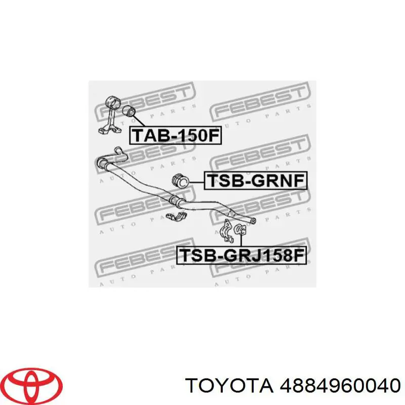 4884960040 Toyota soporte de estabilizador delantero exterior