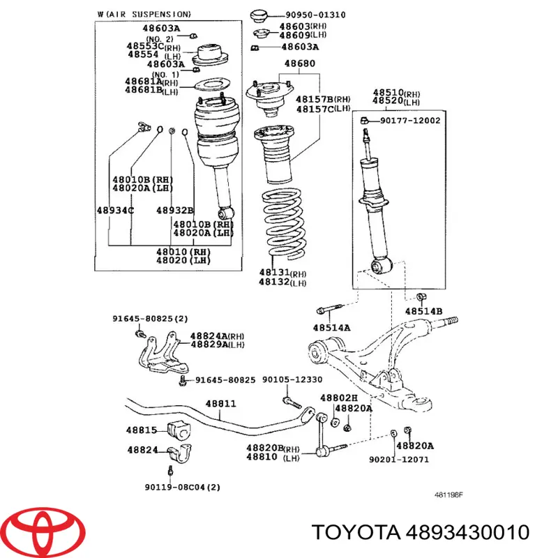 4893430010 Toyota tubo sistema neumático amortiguador