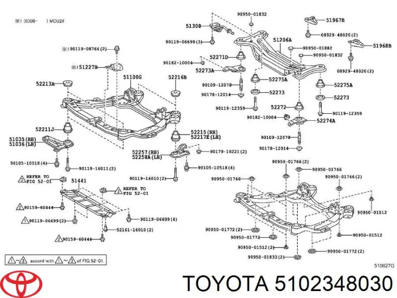 Soporte de viga delantera Toyota 5102348030 precio, desde 139,82 EUR
