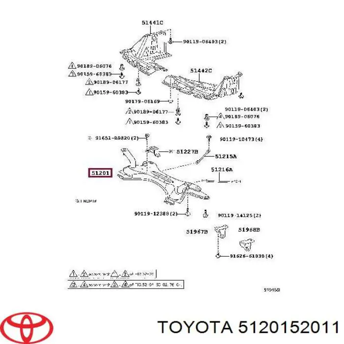 Subchasis delantero soporte motor para Toyota Yaris (NCP2)