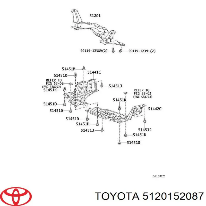 Subchasis delantero soporte motor Toyota 5120152087 precio, desde 358,64 EUR