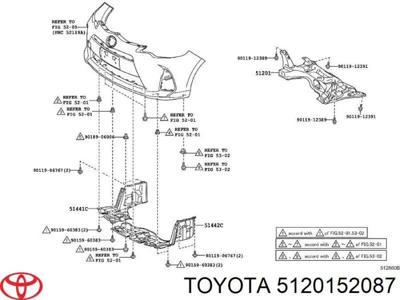 5120152087 Toyota Subchasis delantero