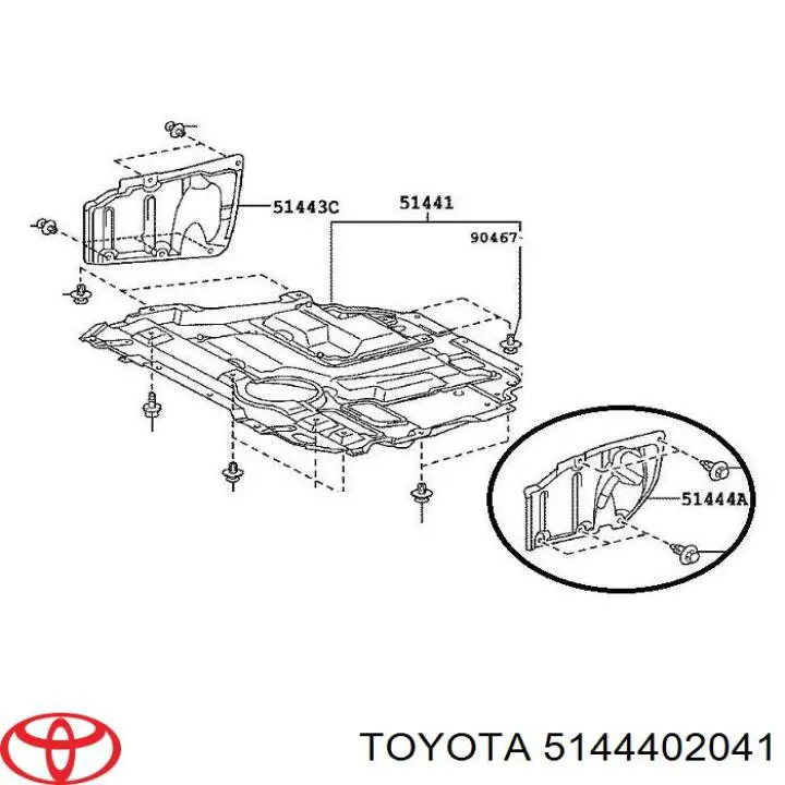 Protección izquierda del motor Toyota 5144402041 precio, desde 23,90 EUR
