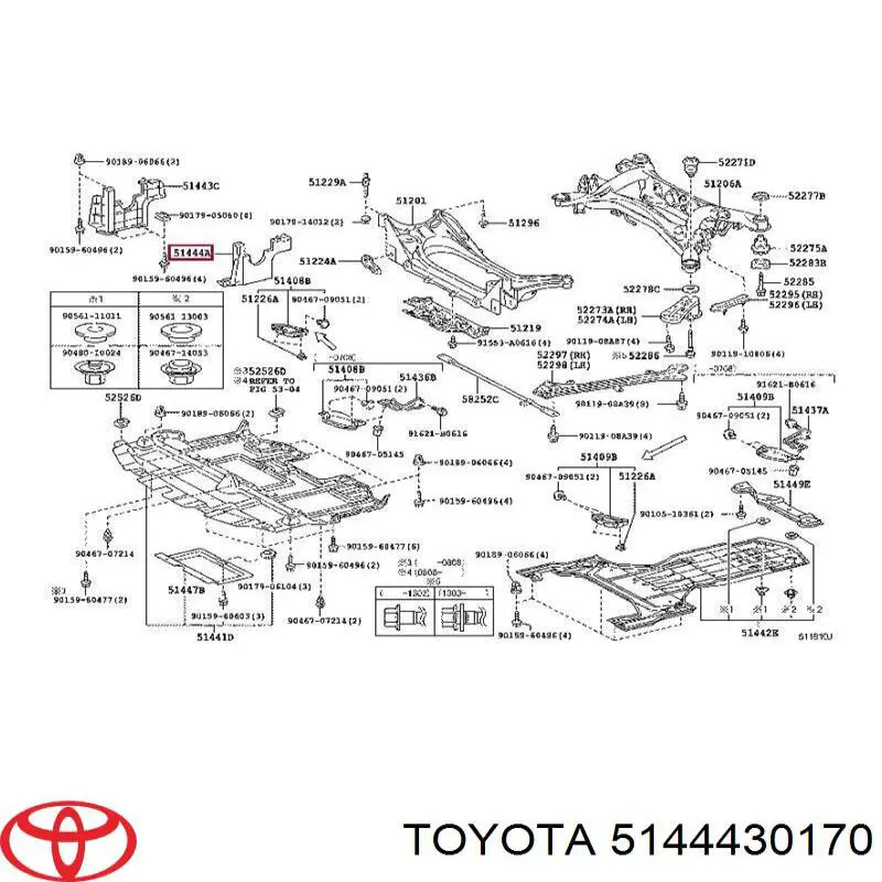 Protección izquierda del motor Toyota 5144430170 precio, desde 58,00 EUR
