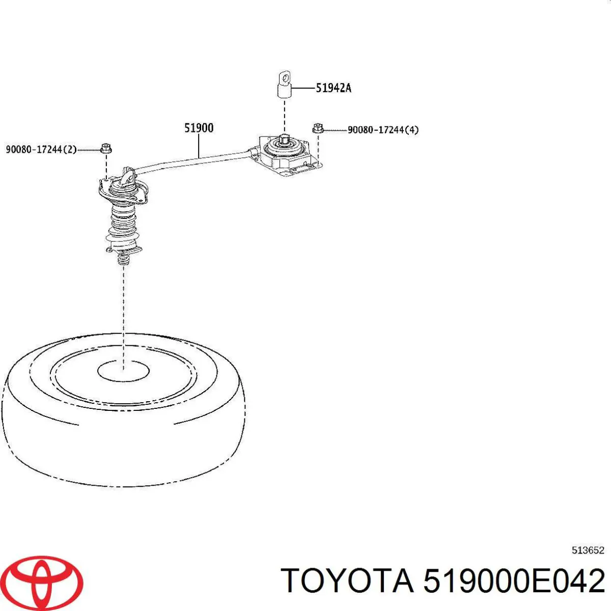 Comprar 519000E042 Toyota Soporte de rueda de repuesto