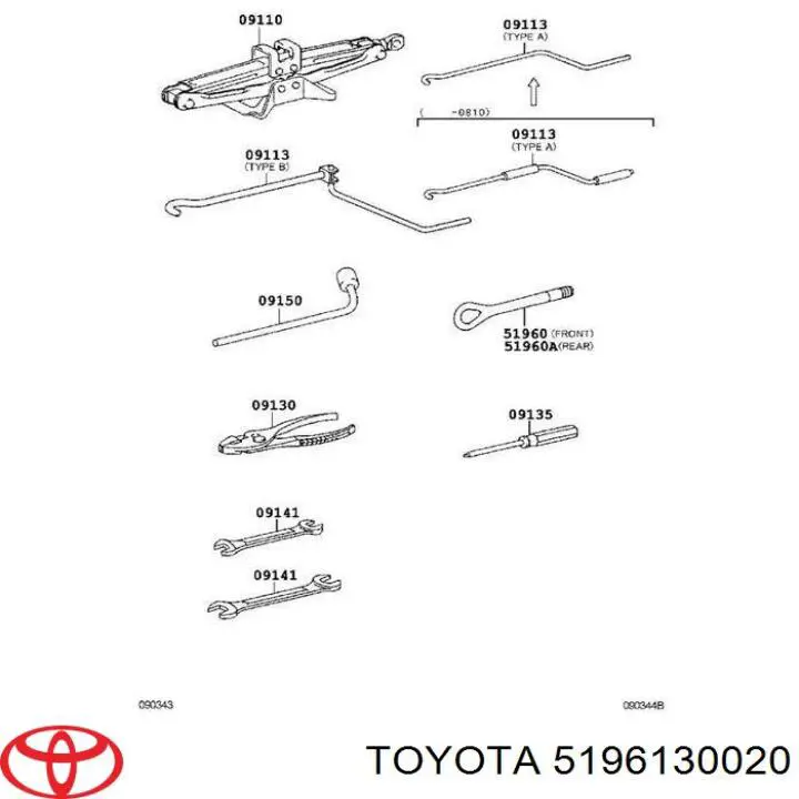 5196130020 Toyota gancho de remolque