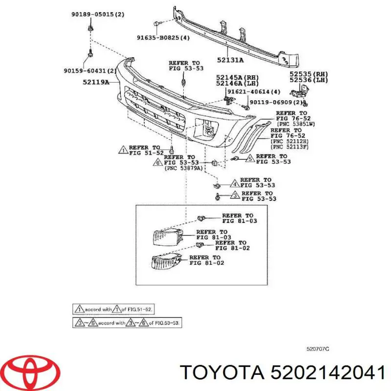 Refuerzo de parachoques delantero Toyota 5202142041 precio, desde 63,62 EUR