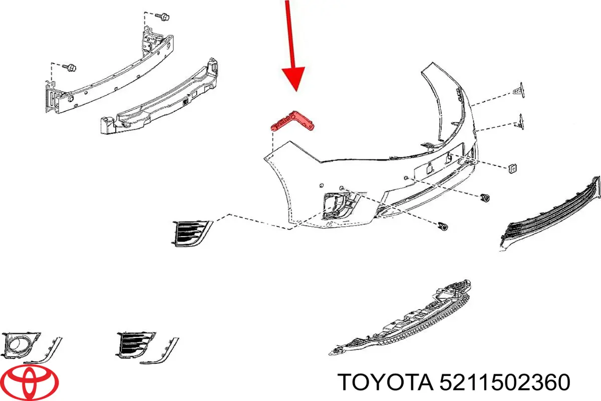 Soporte de paragolpes delantero derecho Toyota Corolla (E18)