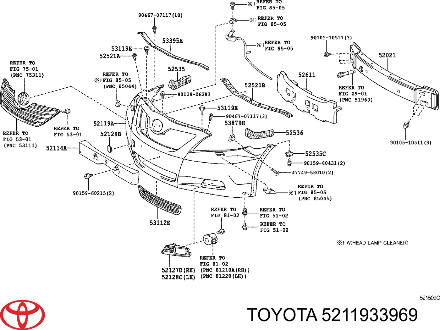 5211933969 Toyota Paragolpes delantero