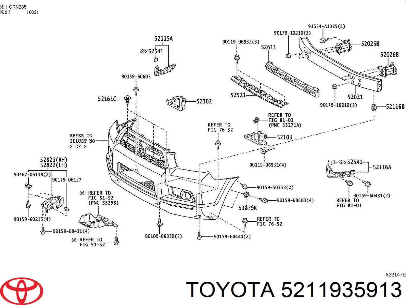 5211935913 Toyota paragolpes delantero